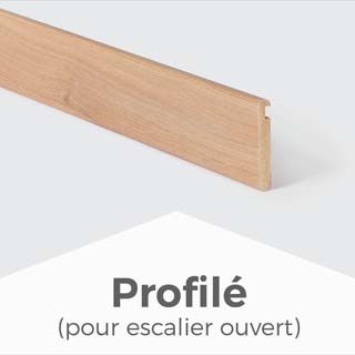 Profilé, plinthe pour escalier ouvert